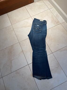 AG Adriano Goldschmied Dark Blue Cropped Bootcut Jeans